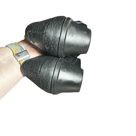 Ecco Skyler Mary Jane Black Leather Wedges Size 38 US 7 comfort hook and loop - Picture 10 of 13